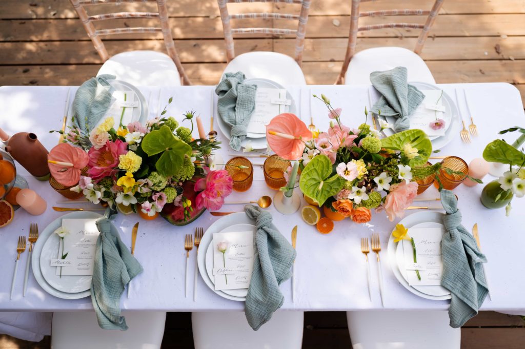 lonowai photographie decoration mariage agrumes fleurs couverts